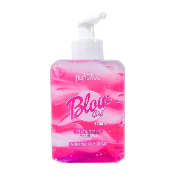 Gel Hidratante Para Virilha HotFlowers Blow Girl 320 ml Morango Com Creme