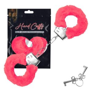Algemas de Metal com Pelúcia – Linha Hand Cuffs – Rosa