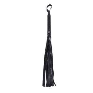 Chicote Tiras Luxo Bondage 58cm – Acessório BDSM com Cabo Transado